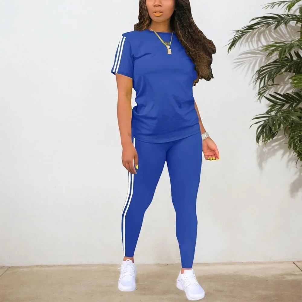 Stylish Women's Blue Two-Piece Casual Set - Comfort Meets Elegance Size S